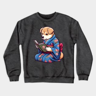 Reading puppy Crewneck Sweatshirt